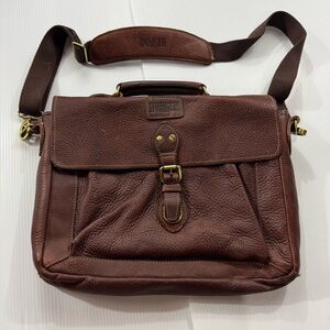 23. Men’s Deluth Trading Company Leather Laptop Messenger Bag - Rich Brown